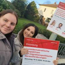 Die Karbener SPD-Vorsitzenden Miriam Bickelhaupt und Sarah Al Rachid