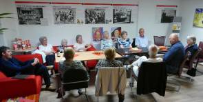 Angeregte Diskussion mit den Merseburger SPD-Mitgliedern