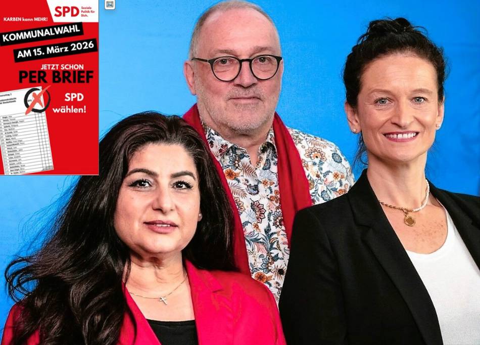 Angela Hermanns-Georgis, Thomas Görlich und Anja Singer,die 3-2-1 auf der SPD-Liste zur Stadtverordnetenversammlung
