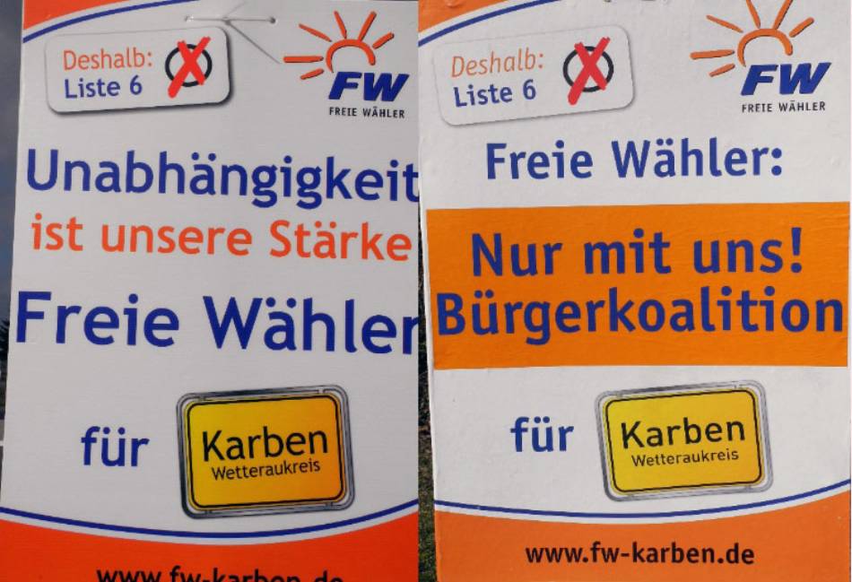 Finde den Logik-Fehler in der FW-Wahlkampfwerbung