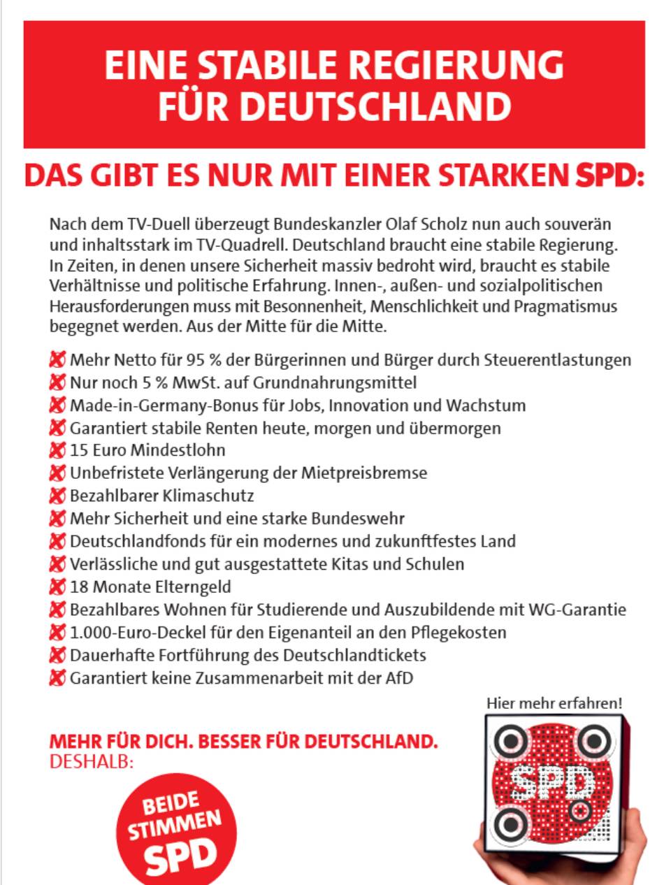 Flyer Starke Regierung Flyer Starke Regierung