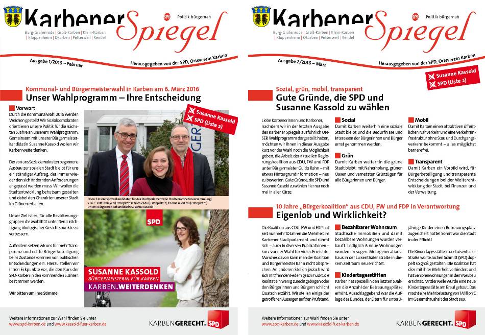 Karbener Spiegel im Doppelpack zur Kommunalwahl