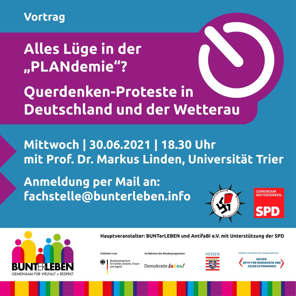 Presseerklärung: Wer sind die Rattenfänger der Pandemie? - Digitaler Vortrag zu Querdenken-Proteste Presseerklärung: Wer sind die Rattenfänger der Pandemie? - Digitaler Vortrag zu Querdenken-Proteste