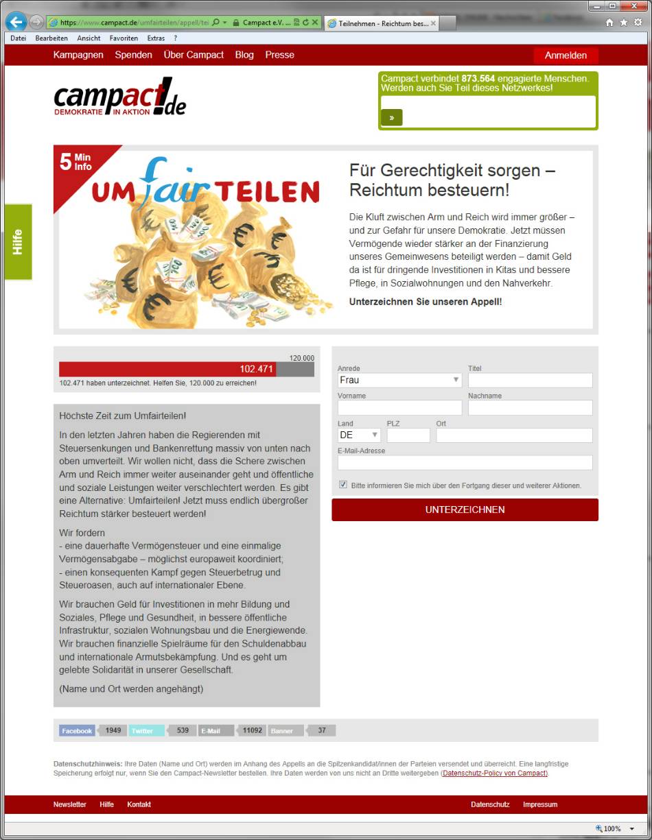 Unterstützt die Online-Petition Unterstützt die Online-Petition